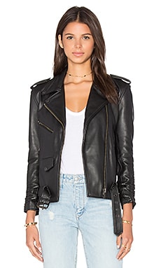 Understated Leather x REVOLVE Scrunch Sleeve MC Jacket in Black | REVOLVE