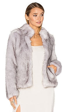 Avril Faux Fur Jacket in Silver