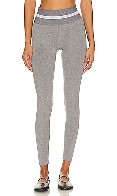 Shop Year of Ours Veronica Ribbed Two-Tone Cross-Over Leggings