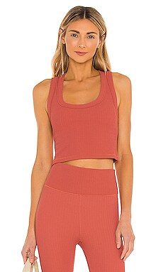 THE UPSIDE Jacquard Leandra Crop Top in Apricot