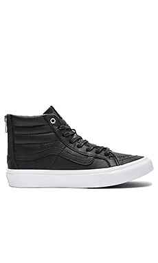 Vans Leather Sk8-hi Slim Zip Sneaker in Black