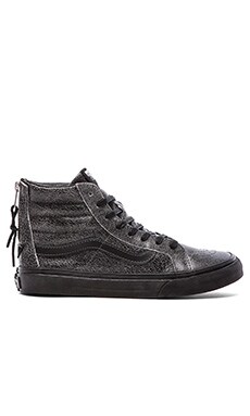 Vans Leather Sk8-hi Slim Zip Sneaker in Black