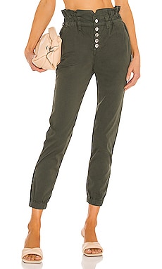 Veronica Beard Tedi Elastic Waist Pant in Army | REVOLVE