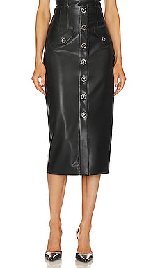 Croc leather midi outlet skirt