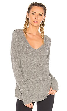 Vimmia Pacific Seamed V-Neck Top in Heather Grey
