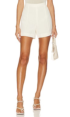Amur Women's Teri Pleated Cotton Shorts In Ivory