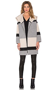 Vince Colorblock Car Coat in Ivory & Grey | REVOLVE