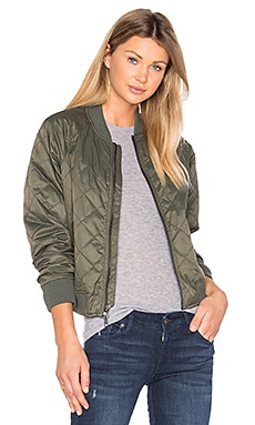 Vince Quilted Bomber in Olive | REVOLVE