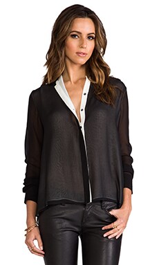 Alexander Wang Smocked Cami with Cropped Shirt in Black