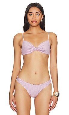 Tula Bandeau Bikini Top in Pink Lavender Floral