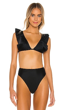 Seafolly Ric Rac Bustier Bandeau Bikini Top in Black