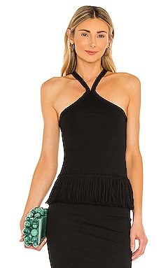 525 Halter Cut Out Tank in Black