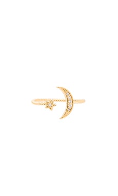 Product image of Wanderlust + Co Crescent & Star Ring. Click to view full details