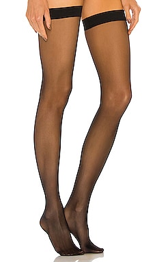 Wolford Individual 10 Stay-Up Stockings in Black
