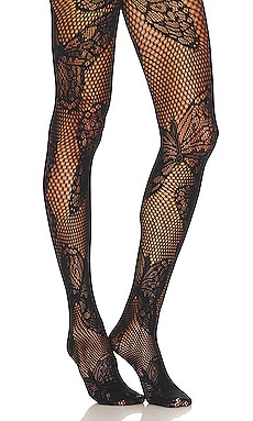 Wolford Romance Net Leggings M Black With Durchbrochenen Detail Embellished