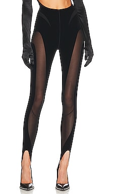 Wolford x Mugler Flock Shaping Leggings in Black