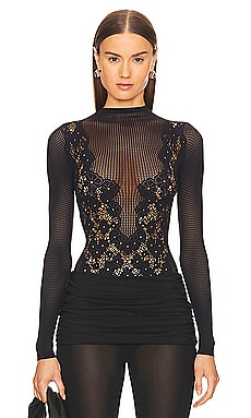 FREE PEOPLE: DAY & NIGHT LACE LONG SLEEVE BODYSUIT – 85 86