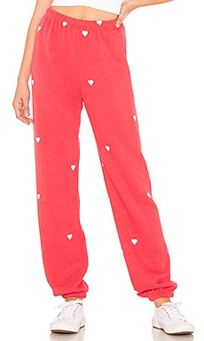 Wildfox Couture Lovestruck Easy Sweats Pant in Scarlet REVOLVE