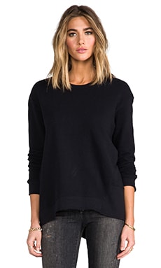 Wilt Vintage French Terry Back Slant Sweatshirt in Black | REVOLVE