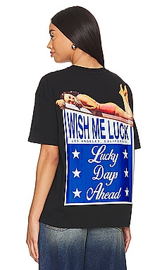Wish Me Luck Lucky Days Ahead T-Shirt in Black from Revolve.com
