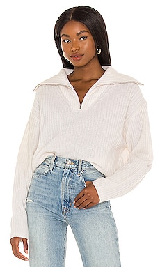 Cashmere Luxe Half Zip Sweater White + Warren $226 