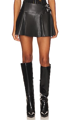 Faux Leather Buckle Mini Skort WeWoreWhat