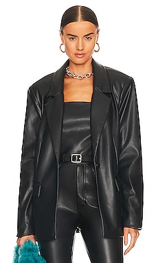 Product image of WeWoreWhat Faux Leather Blazer. Click to view full details