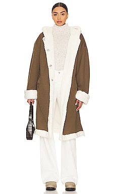 Product image of WeWoreWhat Sherpa Lined Hooded Overcoat. Click to view full details