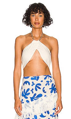 WeWoreWhat Bandana Wrap Halter Top in Off White