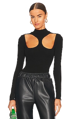Product image of WeWoreWhat Mock Neck Cut Out Bodysuit. Click to view full details