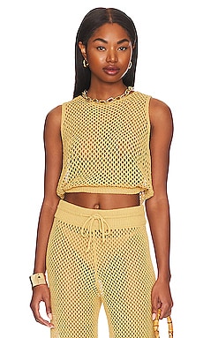 Product image of WeWoreWhat Crochet Ruched Crop Top. Click to view full details
