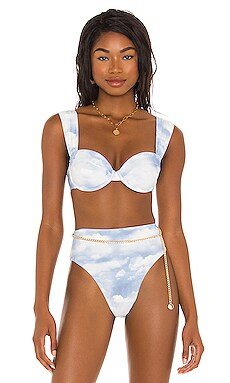 L*SPACE Stardust Bikini Top in White