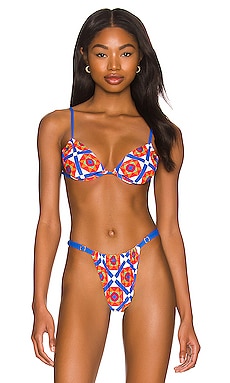 Tia Floral String Bikini Bottom - Neon Surfer