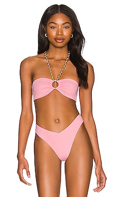 Product image of WeWoreWhat Necklace Bandeau Bikini Top. Click to view full details
