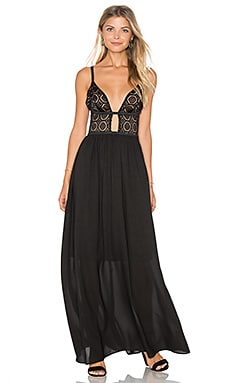 WYLDR Last Night Maxi Dress in Nude & Black Lace | REVOLVE