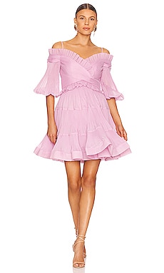 Pleated Off Shoulder Mini Dress Zimmermann $550 