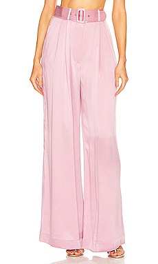 L'AGENCE Pilar Wide Leg Pant in Pink Glo