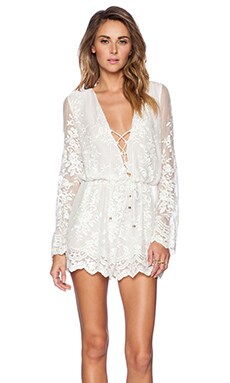 Zimmermann Essence Silk Veil Playsuit in White | REVOLVE