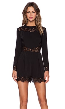 black long sleeve lace romper