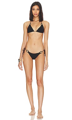 Zimmermann Junie Knit Bikini Set in Navy & Cream