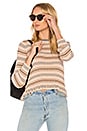 view 1 of 4 Sheer Striped Crewneck Sweater in Nude Multi