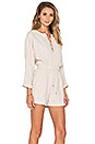 view 2 of 4 Lace Up Romper in Taupe