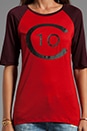 view 3 of 3 Logo Raglan Tee in Red/Bordeaux in Red & Bordeaux