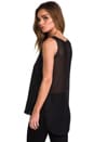 view 1 of 6 Mesh Back V Neck Top in Black