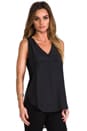 view 3 of 6 Mesh Back V Neck Top in Black