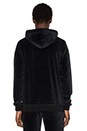 view 3 of 3 Boxed In Velour Hoodie in Black