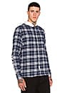 view 2 of 4 Work Hooded Flannel in Navy