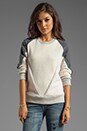 view 1 of 5 Diamond Panel Crewneck in Ivory/Grey/Black in Ivory & Grey & Black
