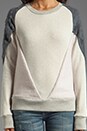 view 4 of 5 Diamond Panel Crewneck in Ivory/Grey/Black in Ivory & Grey & Black