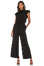 view 1 of 3 Flutter Neck Sleeve Jumpsuit in Rich Black
